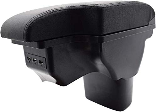Caja de reposabrazos de Coche Reposabrazos Delantero, para Nissan Juke ESQ 2011-2019 Centro de Cuero Negro USB Nueva modificación de Caja de Almacenamiento 2014 2015 2016