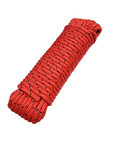 Cuerda 20 m x 8 mm – Cuerda de polipropileno (PP), rojo/negro cuerda de amarre, multiusos cuerda, carga de rotura: 700 kg