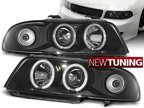 Faros delanteros Audi A4 11.94 – 12.98 Angel Eyes, color negro