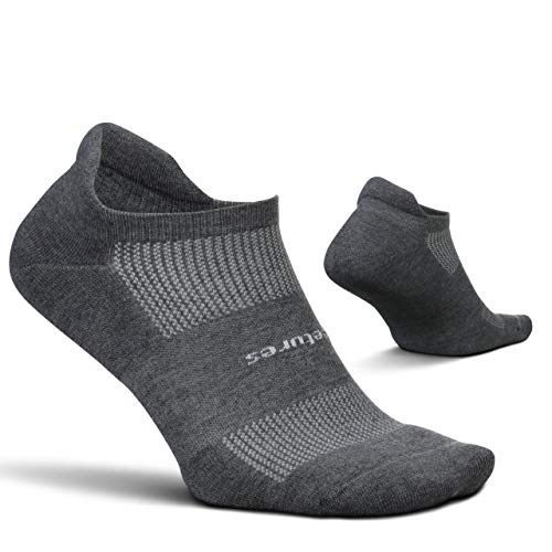 Feetures - High Performance Cushion - No Show Tab - Athletic Running Socks for Men and Women (Medio, Heather Gray)