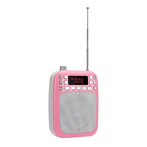FOLOSAFENAR Altavoz MP3 Altavoz Recargable Batería de Gran Capacidad M301, para enseñanza, para PC, teléfono móvil, para guía turístico(Pink (Including Belt))