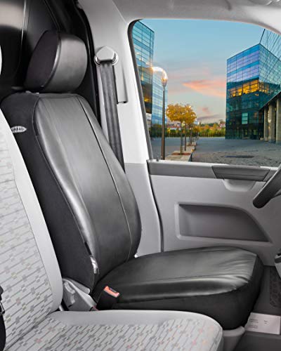 Funda de asiento para transportador WALSER Toulouse, funda de asiento universal para el asiento del conductor o del pasajero, funda de asiento de coche para transportador imitación de cuero antracita 10501
