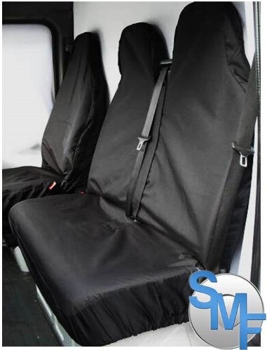 Fundas protectoras para asientos de Ford Transit Custom 2013, una sencilla y una doble, color negro