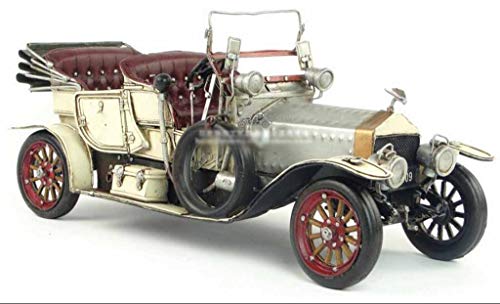 HURONG168 Coches Vehículos Juguetes Antiguo modelo de coche clásico de hierro forjado | Rolls Royce Silver Charm Classic Car Convertible de 1909 - Regalo de Fine Edition | Niño juguete modelo | Colecc