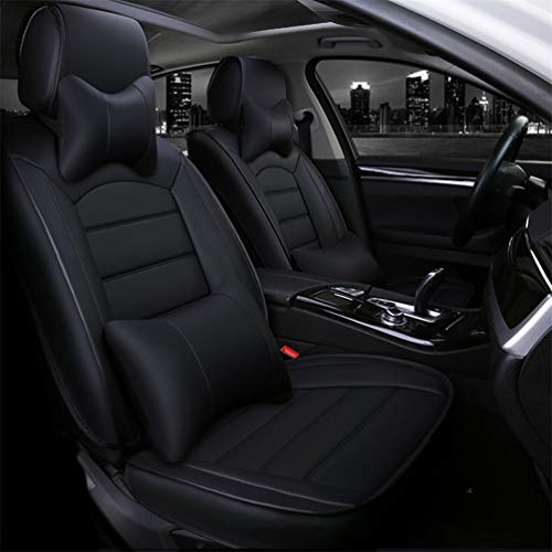 Juego de 2 fundas de asiento de coche para Audi Q2, Q3, Q5, Q7, R8, S1, S3, S4, S5, S6, S7, S8, compatible con airbag (negro)