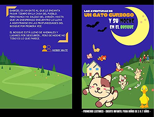 Las Aventuras de un Gato Curioso y su Noche en el Bosque - Primeros Lectores- Cuento Infantil para Niños de 3 a 7 Años: Divertido Libro digital con bonita historia y dibujos de animales a color
