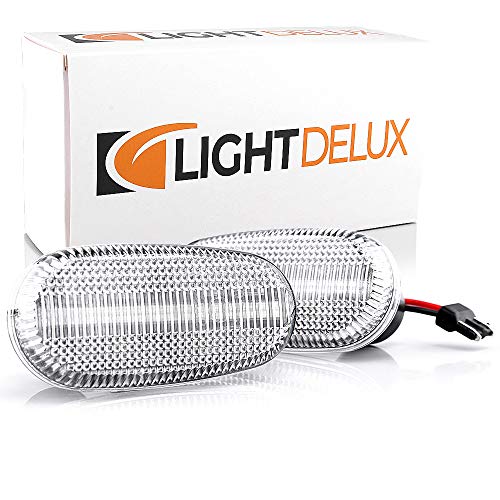 LIGHTDELUX Repuesto para intermitentes laterales LED, intermitentes dinámicos para Alfa Romeo 147, GT, MiTo, Fiat Bravo II V-174201LG