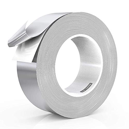 LLPT Cinta de papel de aluminio de 5 cm x 35 m,5,9 mil adhesivo fuerte extra grueso, sellado de HVAC, cinta adhesiva de aire frío y caliente para reparación de tuberías