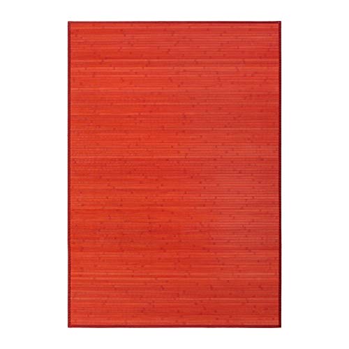 Lola Home Alfombra para salón de bambú (140 x 200 cm, Rojo)