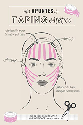 Mis Apuntes de Taping Estético - Tus aplicaciones de CINTA KINESIOLÓGICA para la cara: Cuaderno de anotación de las técnicas de Kinesio Taping facial ... reafirmar el rostro, hacer drenaje linfático