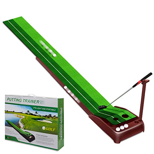 MSOAT Indoor Golf Putting Green, Alfombra de práctica de Golf con función de Retorno Automático de la Pelota