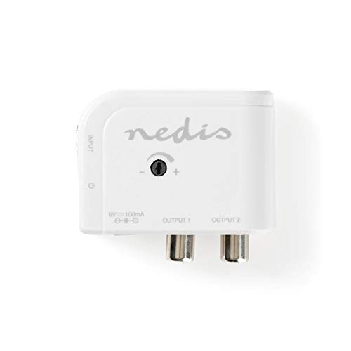 NEDIS Amplificador CATV Amplificador CATV | Ganancia: 15 dB | 50-790 MHz | Número de Salidas: 2 | Control de Ganancia | Blanco Blanco 1.80 m