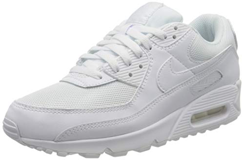 Nike Air MAX 90, Zapatillas para Correr Hombre, Blanco (White/White/White/Wolf Grey), 42.5 EU