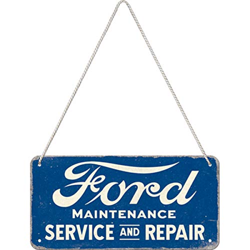 Nostalgic-Art Cartel colgante retro, Ford – Service & Repair – Regalo para aficionados a coches, metálico, Diseño vintage decorativo, 10 x 20 cm