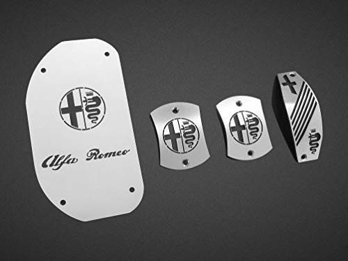 Pedales e Reposapiés De Acero para Alfa_Romeo 147 & GT (937) – Transmisión manual – 4 Piezas Placas Inox Metal Pedal De Freno Acelerador Cepillado Personalizados Hechos a Medida Deportivo