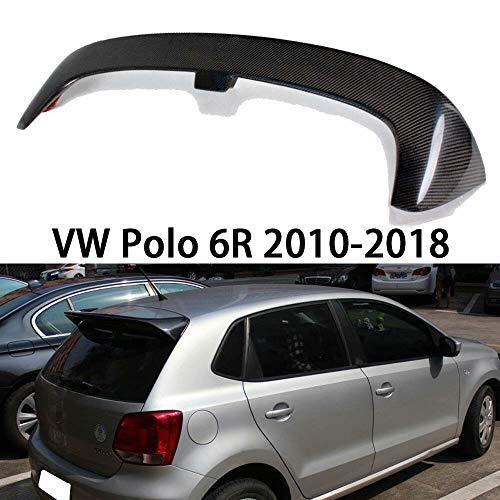 QCWY Spoiler Maletero del Coche para VW Volkswagen Polo 6R Techo Trasero Material de Fibra de Carbono CF Alerón 2010-2018 Votex Estilo