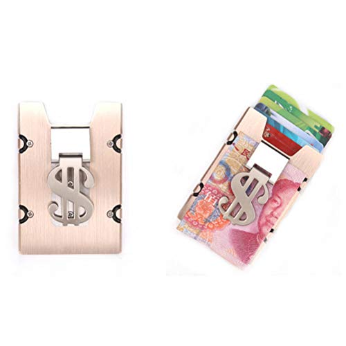 RFID Tarjetero Cartera Crédito Cartera de Aleación de Aluminio Multiuso Bolsillos Porta Tarjetas de Bloqueo RFID para Hombres y Mujeres (Dorado)