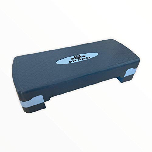 Step de Aeróbic y Fitness Tipo Tabla Plataforma para Deporte y Gimnasia con Altura Regulable a 2 Niveles Carga 150kg (Azul)