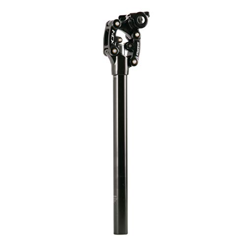 Tija de sillín de suspensión para bicicleta de montaña, tija de sillín de viaje, suspensión de bicicleta (31,6 x 350 mm), color negro