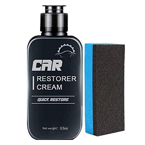 100ML Auto Leather&Plastic Refurbishment Paste, Washable Refresh Aging Plastic and Leather Surface, Car Restorer Cream, Suitable for Plastic, Rubber, Leather