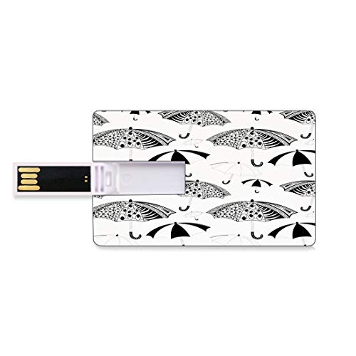 16 GB Unidades flash USB flash Decoración del apartamento Forma de tarjeta de crédito bancaria Clave comercial U Disco de almacenamiento Memory Stick Iconos de paraguas ornamentados con rayas minimali