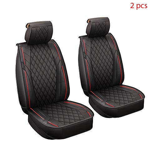 2 fundas para asientos delanteros de coche de piel sintética para interior de coche, para las cuatro estaciones del año, universales, para A1 A3 8P 8V 8L A4 B6 B7 B8 A5 Sportback A6 A7 Q2 Q3 Q5 Q7 Sq5