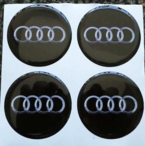 4 adhesivos - Medidas 60 mm - Color negro - Adhesivos resinados, efecto 3D - Ideales para tapacubos