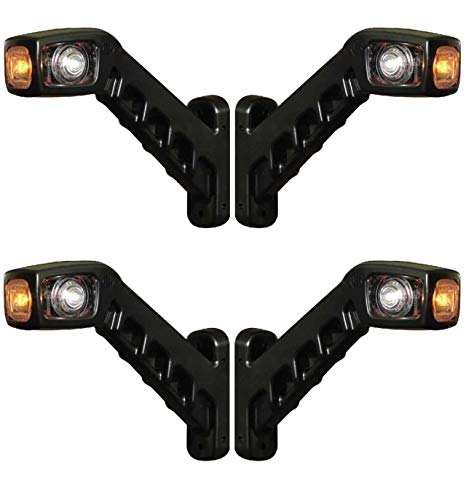 4 X luces LED de posicion lateral de 12V 24V para camiones, remolques, semirremolques, tractores, etc, rojo y amarillo y blanco