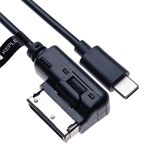 AMI a USB C Music Interface cable MP3 Adaptador de audio compatible con Audi A3, A4, S4, A5, S5, S6, A8, S8, A8-L, Q3, Q5, Q7, TT, R8, Jetta, Golf Mk6, Passat Tiguan Touareg Wagon Skoda Seat | 40cm