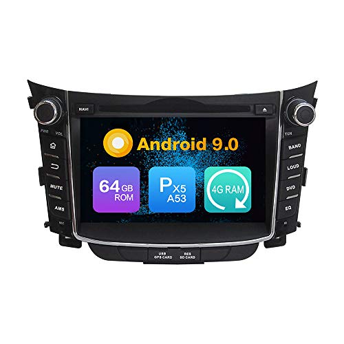 Android 10.0 Ocho nucleos Ram 4G ROM de 64 GB Autorradio GPS Navegación Control del Volante DVD Unidad Principal Estéreo Enlace Espejo WiFi Bluetooth 4G PorHYUNDAI I30 2011 2012 2013 2014 2015 2016