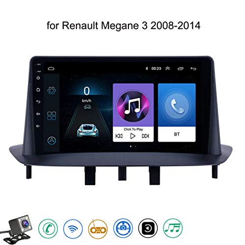 Android 8.1 Quad Core GPS Navegador Coche para Renault Megane 3 2008-2014 - FM Am Radio del Coche, Conexión a Internet WiFi/BT, Soporte DVR USB/Llamadas Manos Libres,4g+WiFi: 1+16 GB