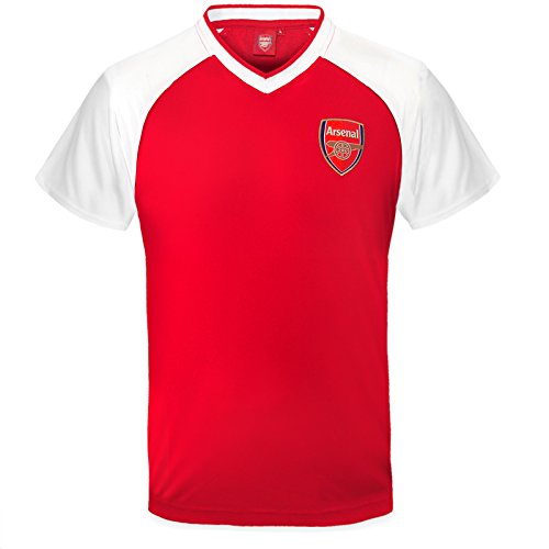 Arsenal FC - Camiseta Oficial de Entrenamiento - para niño - Poliéster - Rojo Cuello de Pico - 10-11 años