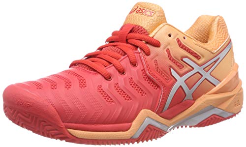 Asics Gel-Resolution 7 Clay, Zapatillas de Tenis Mujer, Rojo (Red Alert/Silver 600), 37 EU