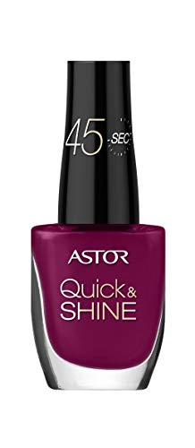 Astor Quick & Shine Esmalte de uñas de secado rápido y con acabado brillante, color 544 Cool Burgundy (rojo), 2 unidades (2 x 8 ml)