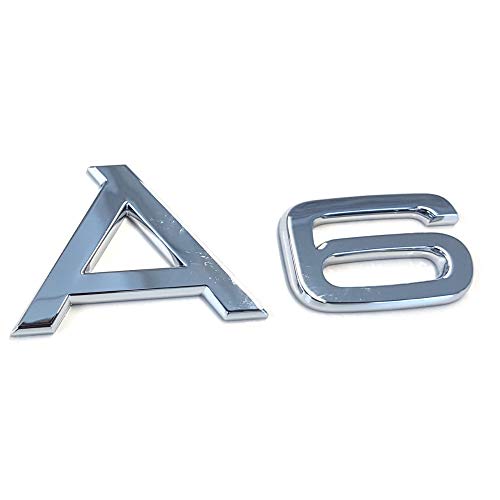 Audi 4F08537412ZZ - Emblema A6 emblema pegatina denominación de modelo, cromo brillante