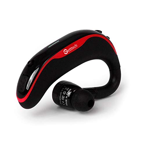 Auriculares de Clip Manos Libres Getttech Intune GAI-29901R, Bluetooth, inalambrico, con microfono, Rojo (GAI-29901R)