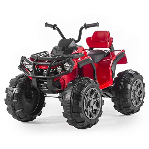 Babycar Quad Outlander 12 V (rojo) Nueva versión ATV Quad para niños 12 V Batería con mando a distancia 2,4 GHz con MP3 y amortiguadores