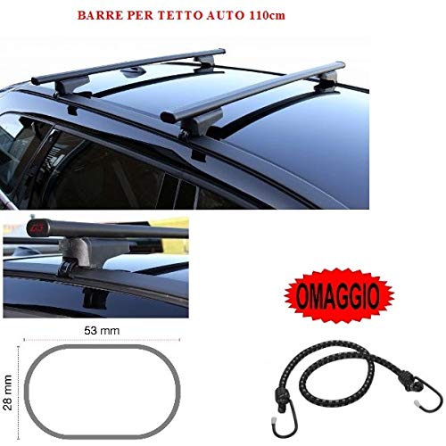 Barras para techo de coche de 110 cm para Renault Kangoo 5p 2001, barra portaequipajes para raíles altos y bajos de acero + regalo