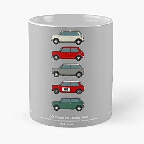 BMC Austin Seven Cars Morris Automotive Minor Car Art Mini Graphic La Mejor Taza de café de cerámica de mármol Blanco de 11 oz