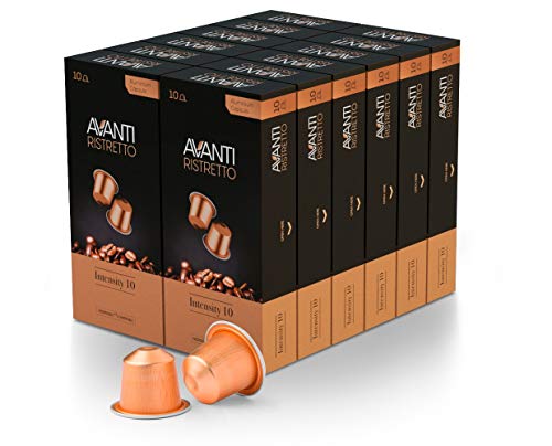 Caffè Avanti Ristretto - Cápsulas de café de aluminio compatibles con máquinas Nespresso® (120 cápsulas)