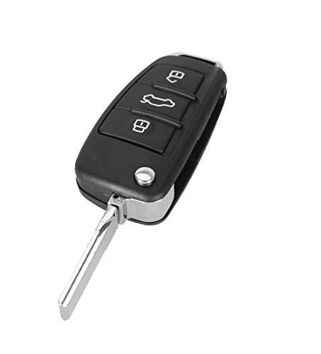 Carcasa llave para Audi A1 A3 A4 A6 Q3 Q7 R8 RS4 S3 S4 S6 TT | 3 Botones | Mando a distancia