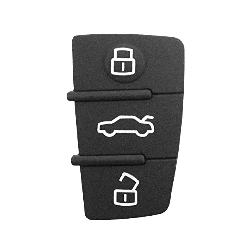 Chiavit - Goma de Repuesto para Mando a Distancia de 3 Botones para Audi A1 A3 A4 A5 A6 A8 S4 S5 Q5 Q7, Carcasa para Llaves de Coche con Logotipo, Membrana de Botones