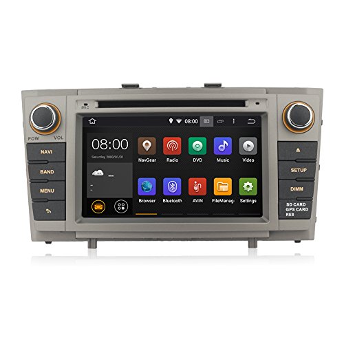 compucn 7 "HD 1024 x 600 Quad Core Android 5.1 en Dash Doble Din pantalla táctil DVD del coche para Toyota Avensis GPS navegación estéreo Audio Video Player AM FM Radio RDS receptor Wifi integrado