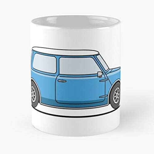 Cooper Mark Austin Morris Minor 1 Icon Mini Rover Clubman La Mejor Taza de café de cerámica de mármol Blanco de 11 oz