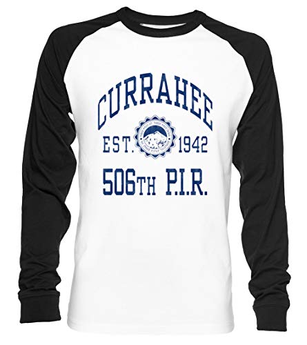 Currahee Athletic Shirt Unisex Camiseta De Béisbol Manga Larga Hombre Mujer Blanca Negra