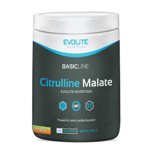 Evolite Nutrition Citrulline Malate Paquete de 1 x 300g - Pump Booster - Pre Entrenamiento - Aumentar la Fuerza - Circulación Sanguínea - Bombeo Muscular - Fuerza Muscular (Crazy Orange)