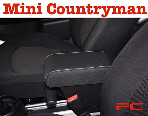 Filocar Design Reposabrazos Mini Countryman (cuero ecológico negro y tela negra)