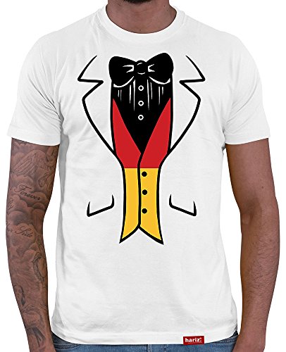 Hariz - Camiseta de fútbol para hombre, diseño de la selección mundial de Alemania blanco XL