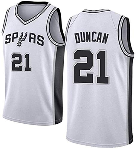 Jerseys de la NBA de los Hombres - San Antonio Spurs # 21 Tim Duncan Fresco Fresco Tela Transpirable Resistente al Desgaste Transpirable Vintage Basketball Jerseys Top Camiseta