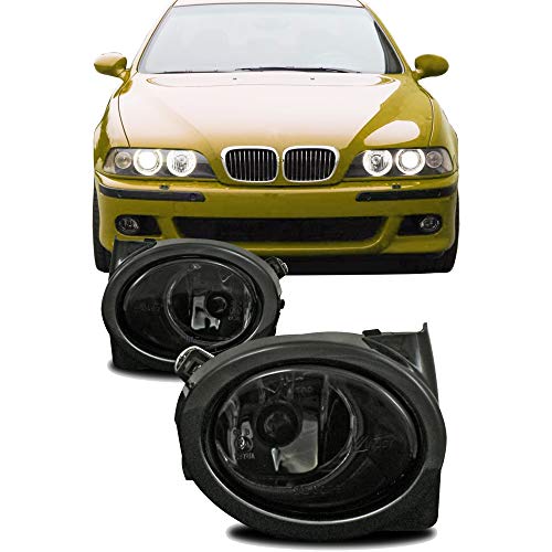 JOM Car Parts & Car Hifi GmbH 82875 Faros antiniebla, BMW E46/M3+ E39/M5, Redondo, con Marco, Vidrio Claro/Smoked
